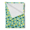 thumbnail image 2 of Lemons Soft Flannel Fleece Throw Blanket, Tropical Citrus Slices Rhythmic Summer Tasty Continuous Pattern, Cozy Plush for Indoor and Outdoor Use, 50" x 70", Emerald Pastel Yellow, by Ambesonne, 2 of 5