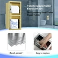 thumbnail image 4 of Gold Toilet Paper Holder, Contemporary Hotel Style Pivoting in Wall Toilet Paper Holder, Stainless Steel Recessed Tissue Paper Roll Holder, Double roll, 4 of 14