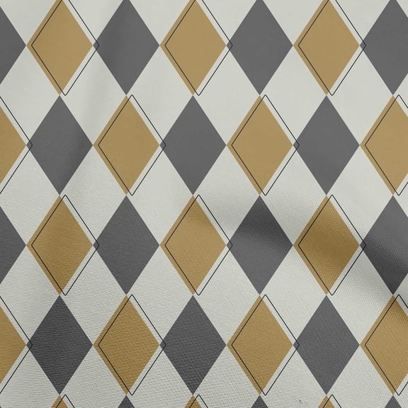 oneOone Cotton Cambric Brown Fabric Argyle Quilting Supplies Print Sewing Fabric By The Yard 42 Inch Wide