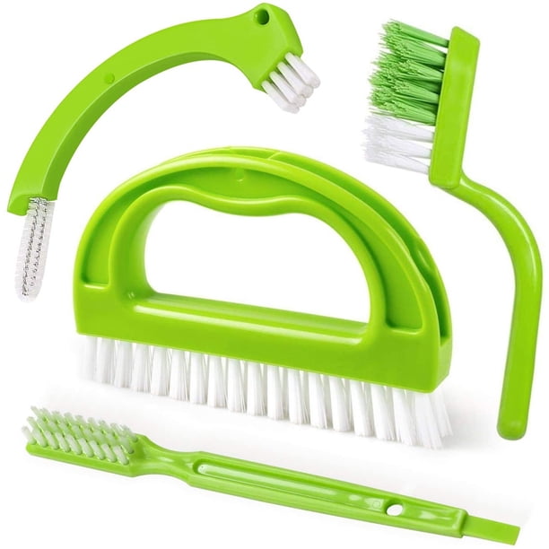 Bone Green Limpiador de lechada para azulejos 4 en 1, con cerdas de nailon, para el hogar, baño y cocina, mostrador, piso, bañera, azulejos, tablero de llaves, riel de puertas y ventanas