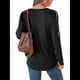 thumbnail image 4 of Blusa Tipo Túnica Plisada de Larga Abullonada para Mujer, Cuello Redondo, Estilo Elegante, Informal, Holgada, para Verano Negro XXL, 4 of 5