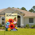 thumbnail image 2 of Jbralid Welcome Garden Flag With Colorful Flowers And Butterflies For Spring Summer Home Outdoor Garden Yard Door Decor 12x18 inch, 2 of 5