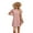 Dusty Pink, variant on Women's Round Neck Short Sleeve Mini Dress 65% Rayon 30% Polyester 5% Spandex Lightweight Daytime Wear Daily Wear
