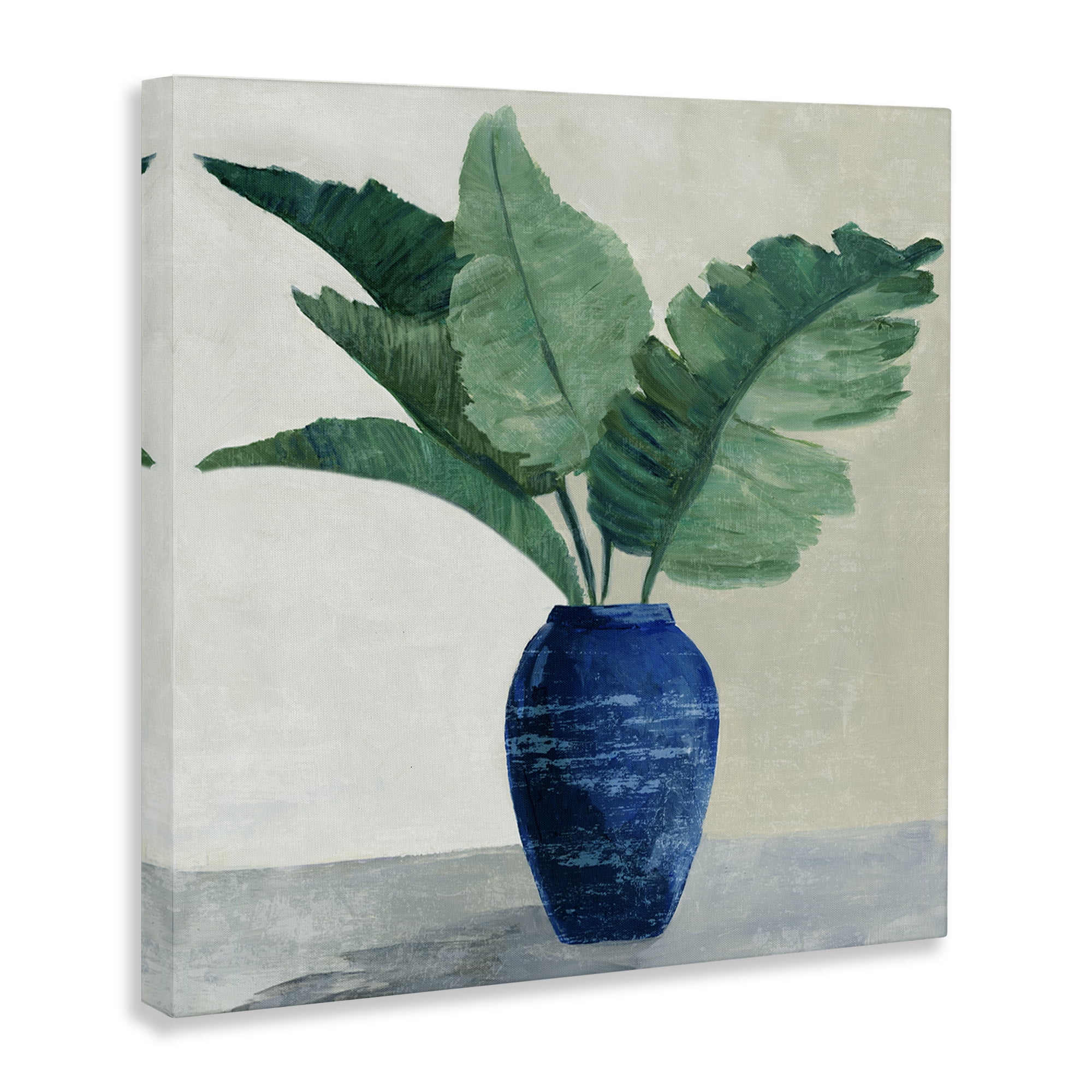 Stupell Industries Fan Palms in Vase Plants & Flowers Painting Wrapped Canvas Art Print Wall Art, 24 x 24