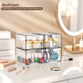 thumbnail image 3 of 4 Pack Stackable Clear Acrylic Storage Drawers,4.4'' Tall Plastic Organizer Bins for Makeup,Bathroom,Countertop,Office,Beauty Supplies, 3 of 8