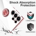 thumbnail image 4 of Clear Case for Samsung Galaxy S24 Ultra with Magnetic Stand [360° Rotatable Ring Holder] Soft TPU Bumper Slim Electroplated Shockproof Protection Samsung Galaxy S24 Ultra Case Pink, 4 of 11