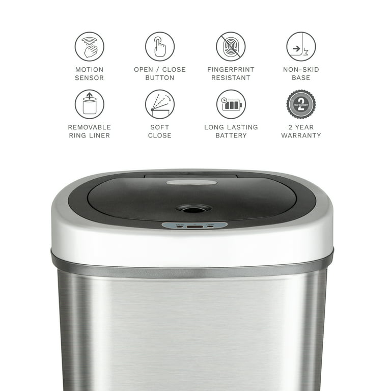 Nine Stars 13.2 Gallons Steel Motion Sensor Trash Can & Reviews