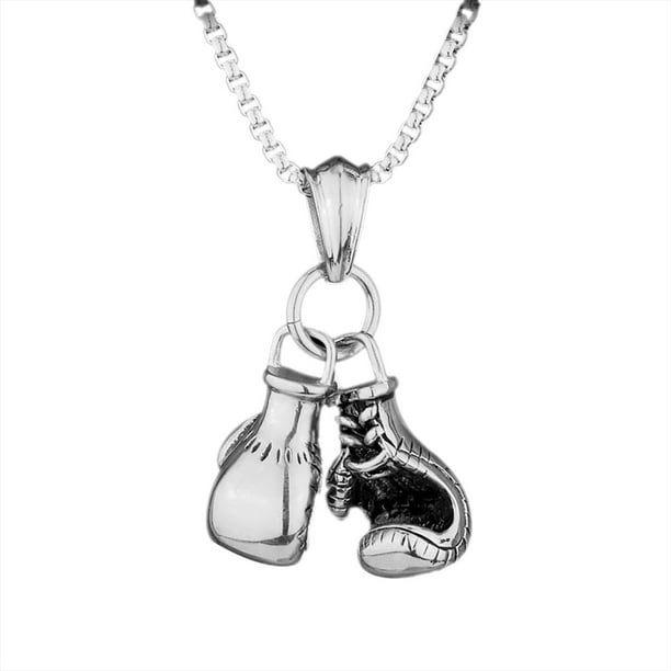 Collar con colgante de guante de boxeo para hombre | Regalo de joyería deportiva personalizado para padre o esposo