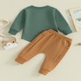 thumbnail image 3 of OUSITAID Toddler Boys 2PCS Pants Sets Solid Color Long Sleeve Sweatshirt and Drawstring Pants Sets 6-12 Months, 3 of 8
