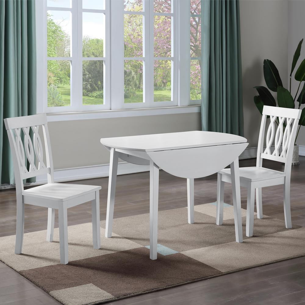 Steve Silver Naples White Wood Drop-leaf Dining Table