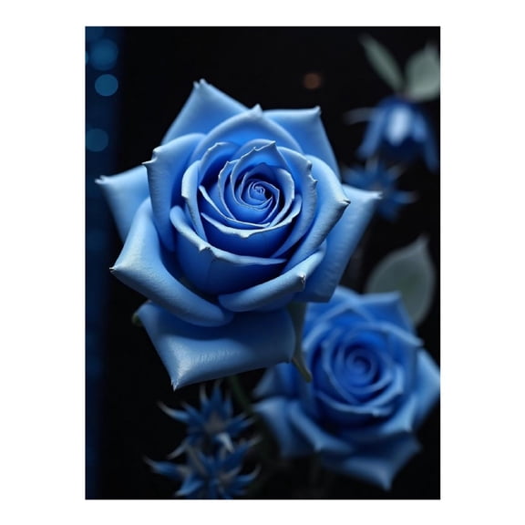 Diamond Art Kits for Adults - Rose Blue Print No.806 5D Frameless Dimond Painting Kit for Adults Beginner, Round Diamond Kits for Home Wall Decor, Gift for Women