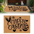 thumbnail image 2 of CoreLiving Spring Door Mat Easter Bunny Welcome Outdoor Rug Non Slip Front Porch Doormat for Entryway Floor Decor Rabbit Design Indoor Outdoor Layered Mat, 2 of 8