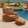 thumbnail image 7 of Modern Giant Bean Bag Chair with Ottoman Bean Bag Couch Sofa with Footstool Lounge Large Bean Bag Chairs for Adults Reading Chair for Bedroom Living Room ( Button Type), 7 of 7