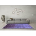 thumbnail image 3 of Ahgly Company Machine Washable Indoor Square Oriental Blue Industrial Area Rugs, 5' Square, 3 of 4