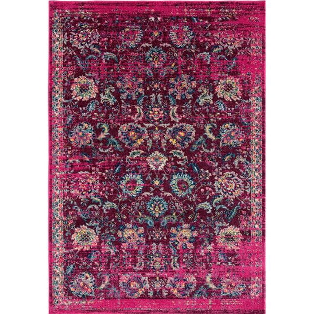 United Weavers 713 21181 88R Tapis Rond Abigail Mirna 7 Pi. 10 Po., Magenta