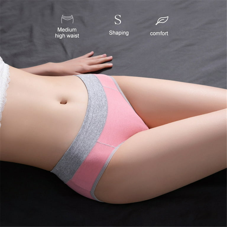 Spdoo 5-Pack Women's High Waisted Cotton Underwear Soft Breathable Panties  Stretch Briefs Regular & Plus Size M-5XL