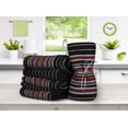 thumbnail image 5 of Urban Villa Kitchen Towels,, Cotton Dish Towels, Mitered Corners,Ultra Soft (Size: 20X30 in), Black Waffle Stripes, Absorbent Bar Towels & Tea Towels - (Set of 12), 5 of 8