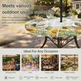 thumbnail image 6 of Round Outdoor Tablecloth with Umbrella Hole and Zipper, Sunflower Tablecloth with Elastic Waterproof, Summer Eucalyptus Botanical Floral Grey Plaid Patio Table Covers for 36" - 44" Pool Tables, 6 of 9