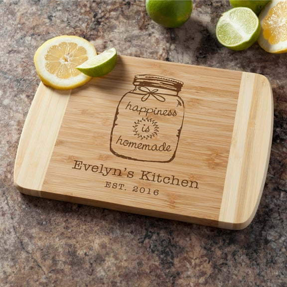 Happiness Is Homemade Personalized Bamboo Cutting Board