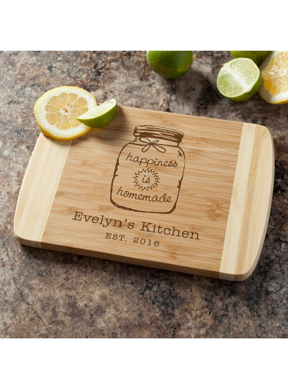 Happiness Is Homemade Personalized Bamboo Cutting Board
