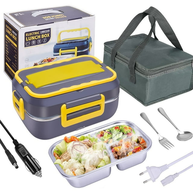 Danhjin Electric Lunch Pack Lunch Box Food Heater, Heated Lunch Box For Adults, 110V Portable Food Warmer LunchBox For Car Truck Work With Removable 304 Stainless Steel