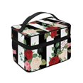 thumbnail image 4 of Yiaed Rose Flowers Print Makeup Bag Travel Cosmetic Bags for Women Girls Zipper Pouch Makeup Organizer, 4 of 4