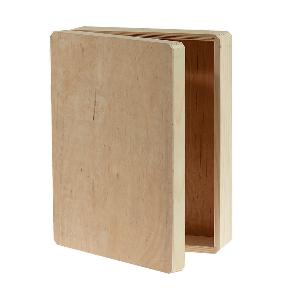 Darice Hinged Unfinished Wood Memory Box, 12 x 9.125 x 3.25 Inches