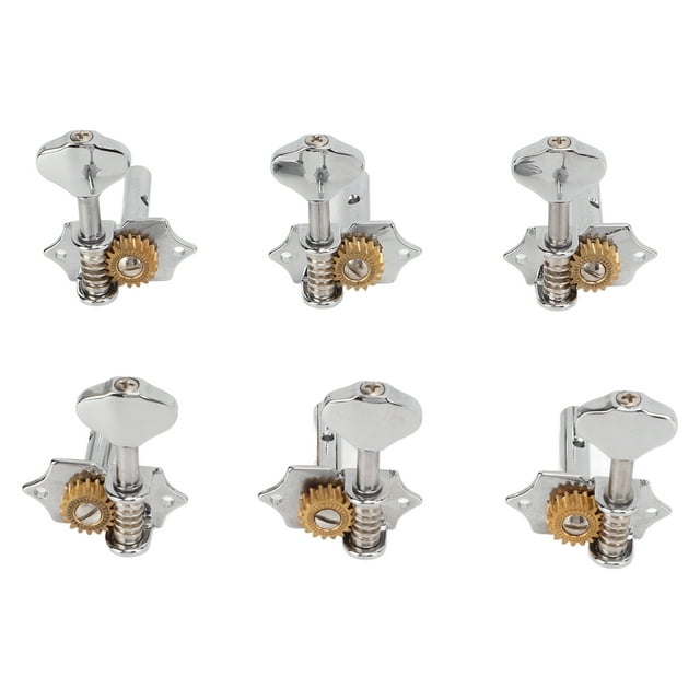 Tuner de Guitare Piquet, Fixation Ferme Réglage Facile Tête de Machine en Métal pour Guitare Instrument Or, Argent
