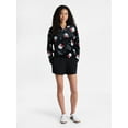 thumbnail image 2 of No Boundaries Christmas Quarter Zip Mock Neck Plush Top with Long Sleeves, Women's, 2 of 5