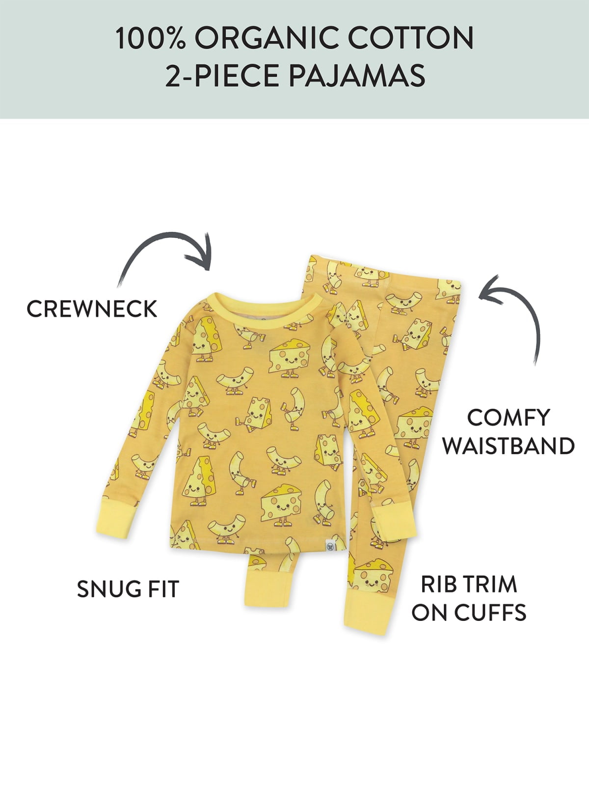 Honest Baby Clothing Organic Cotton Boy/Girl 2-Piece Long Sleeve Pajama Set, 12M to 5T