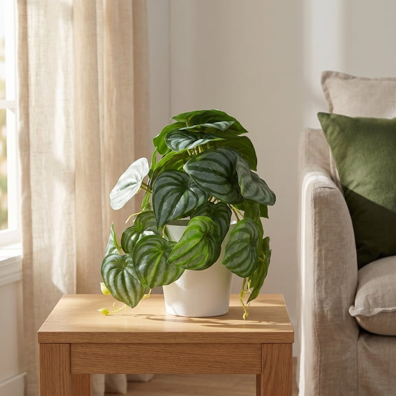 PENIKOKO Artificial Potted Plant in Green for Home Decor Made of Silk Fabric and Plastic Materials