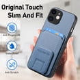 thumbnail image 5 of Allytechgroup Cards Holder Back Case for iPhone 11, Vintage PU Leather TPU Shockproof Slim Kickstand Anti-Drop Protective Wallet Phone Case Cover for Apple iPhone 11, Blue, 5 of 8