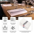 thumbnail image 4 of Efavormart 10 Pack White Spun Polyester Bistro Napkins with Blue Reverse Stripes, Premium Restaurant Quality Cloth Napkins - 18"x22", 4 of 9