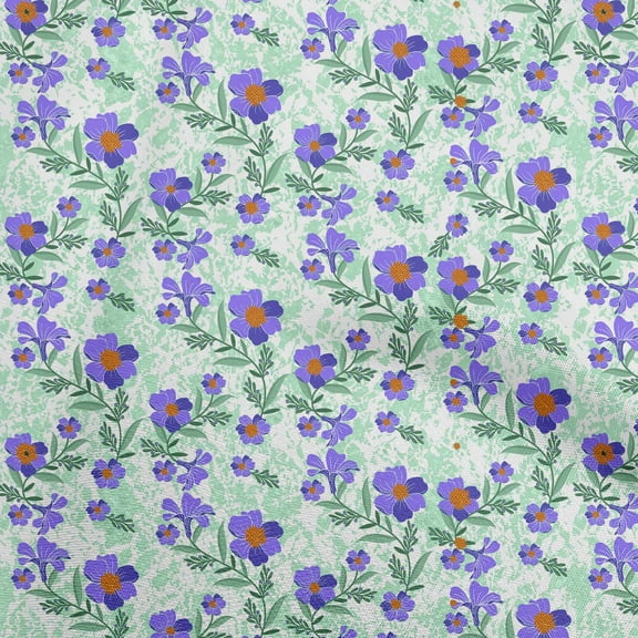oneOone Cotton Poplin Twill Sea Green Fabric Florals Sewing Craft Projects Fabric Prints By Yard 56 Inch Wide