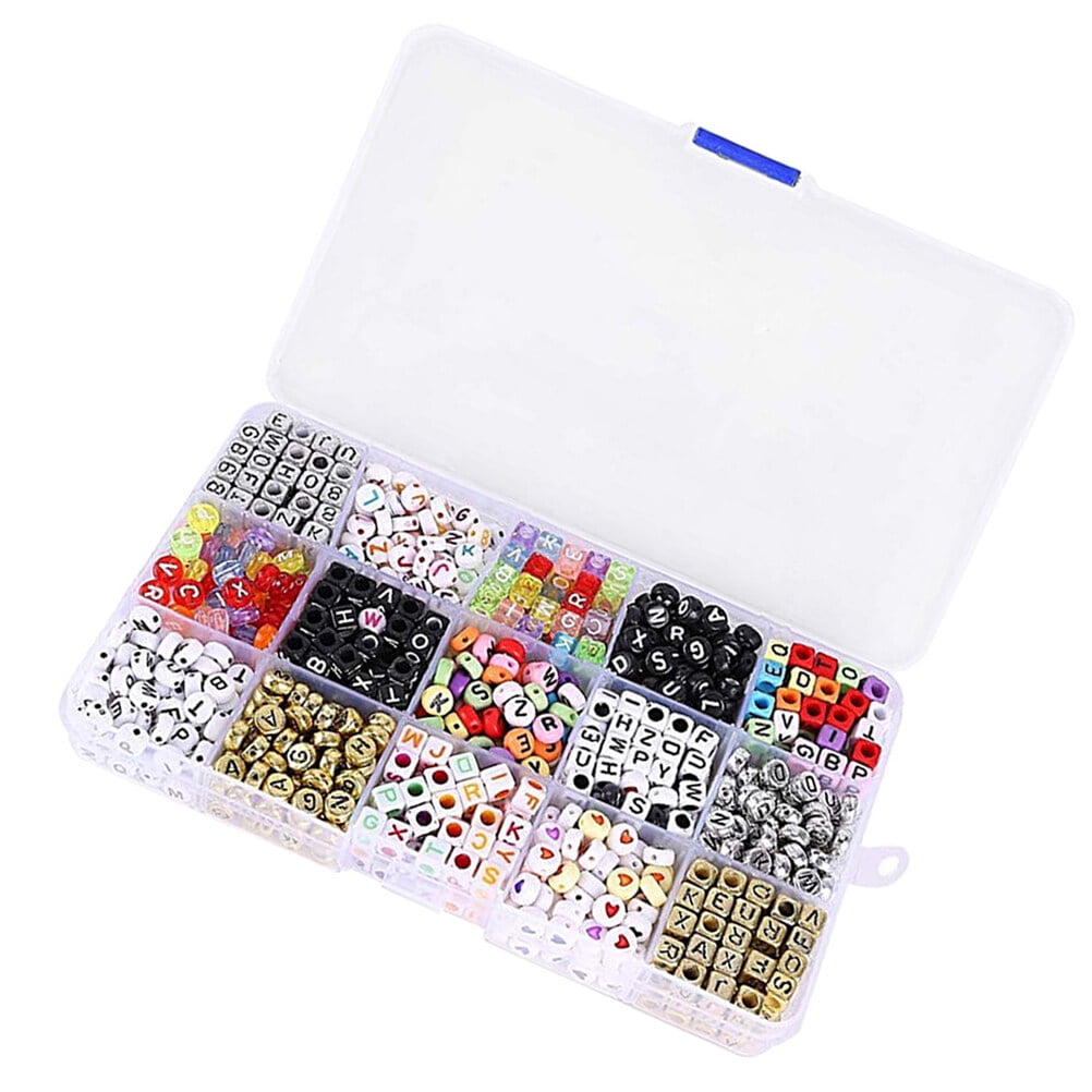 SHOWERORO 1100Pcs Acrylic Cube Letter Beads for Bracelets, , Assorted Colors, Perfect for Friends