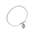 thumbnail image 2 of 7 1/4 inch Oval Eye Hook Bangle Bracelet w/ Our Lady of Tears in Sterling Silver, 2 of 3