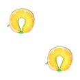 thumbnail image 4 of ZheElen Functional Travel Neck Pillow Comfortable Travel Essential Adjustable Foam Particles Travel Pillow Travel Companion Yellow Rrange 30cm 2Set, 4 of 6