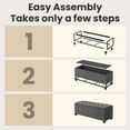 thumbnail image 2 of LEDREM Storage Ottoman Bench, 43" End of Bed Bench with Removable Cover, 660lb Capacity, for Living Room, Bedroom, Dark Gray, 2 of 6