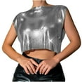 thumbnail image 2 of Chbgutlmr Sparkly Going out Tank Tops for Women Sleeveless Scoop Neck Loose Crop Tops Casual Summer Cute Evening Party Tops, 2 of 6