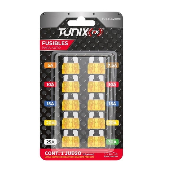 Fusibles para Auto Tunix Paquete con 10 piezas