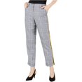 thumbnail image 1 of Project 28 Womens Mensware Plaid Casual Pantalones, Negro, Small, 1 of 2