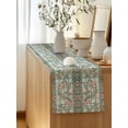thumbnail image 5 of Table Runner 72 Inches Long for Kitchen Dining, Stained Glass Dresser Scarf Farmhouse, Dining Table Decorations for Wedding/Parties, Vintage Colorful Flower Animal Textured 13 x 72 In, 5 of 8