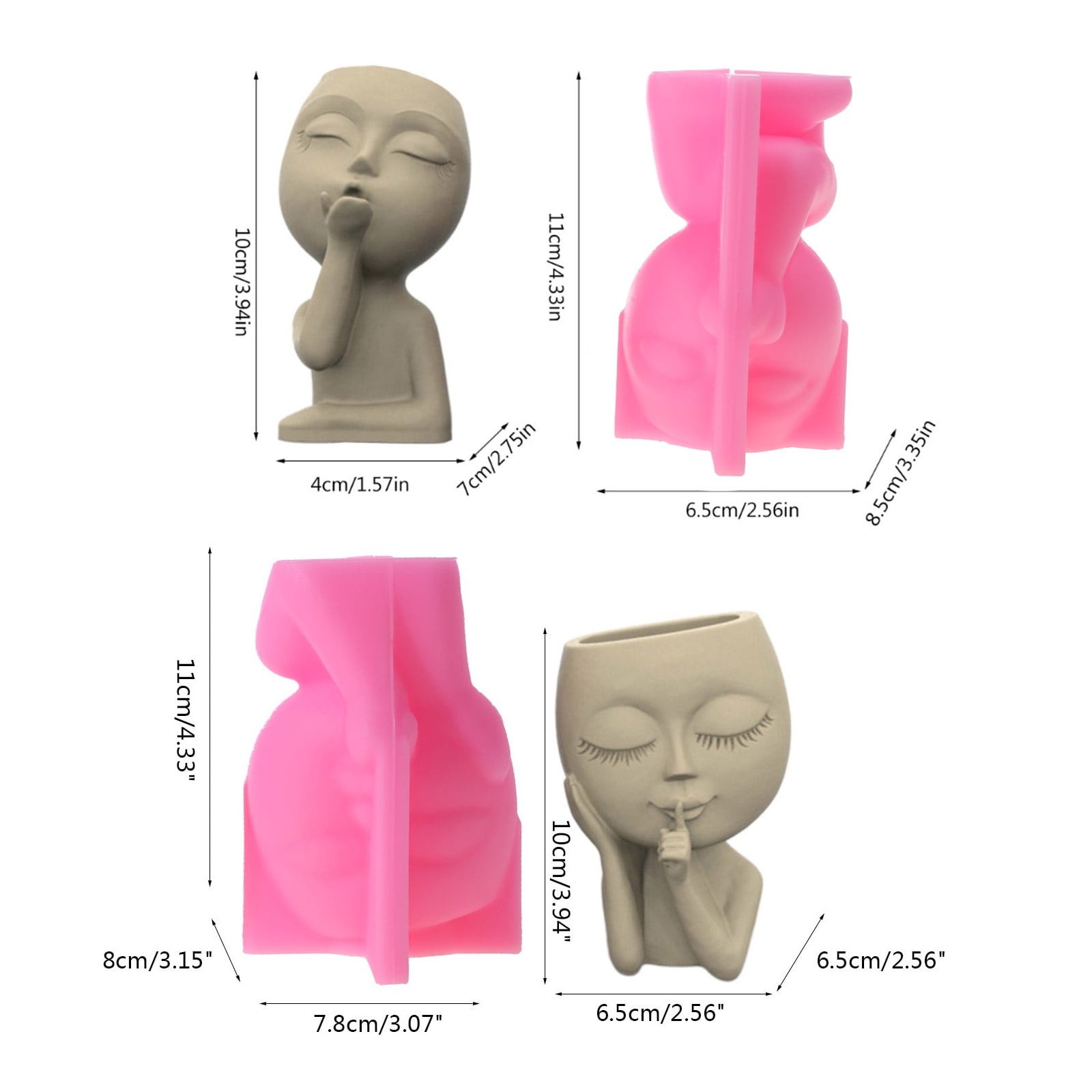 Holder Resin Mold,Gypsum Flower pots Silicone Molds Doll Epoxy Resin Casting Molds for diys-Jewelry Storage Box