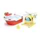 thumbnail image 4 of Bote de rescate Toy Green Toys con helicóptero rojo, 4 of 6