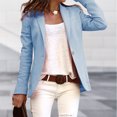 thumbnail image 4 of Chaqueta Informal Blazer informal para mujer, color caramelo, moda, trabajo, oficina, chaquetas, uso diario (azul L) Ygjytge para Mujer Azul T M, 4 of 8