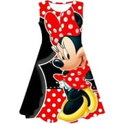 Disney filles robes princesse vêtements pour enfants dessin animé Minnie Mouse imprimer été mode bébé Minnie Mouse robe 2023 1-10Y