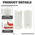 thumbnail image 4 of Uxcell Bloques de Esquina de Zócalo Autoadhesivos, Protector de Esquina de Pared de 4.07" 2 Esquinas Interiores y 2 Exteriores - Conector para Bordes de Pared y Muebles Blanco, 4 of 7