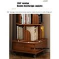 thumbnail image 6 of Shees Rotating Corner Bookshelf - 6 Tier Walnut Wood Shelf with Wheels for Small Spaces, 6 of 18