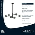 thumbnail image 3 of Ambiate Stralia Chandelier Light Fixture, Black Finish, Smoked Glass Globe Shades, Sputnik Design, Adjustable Height, Six G9 Sockets (15W Max), Dimmable, For Dining Areas, Entryways, ETL Listed, 3 of 5