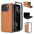 thumbnail image 3 of Allytechgroup Carbon Fiber Case for Google Pixel 9 Pro Fold, Slim Fit Shockproof Drop Protective Minimalist Bumper Rugged Phone Case for Women Men, Brown, 3 of 6